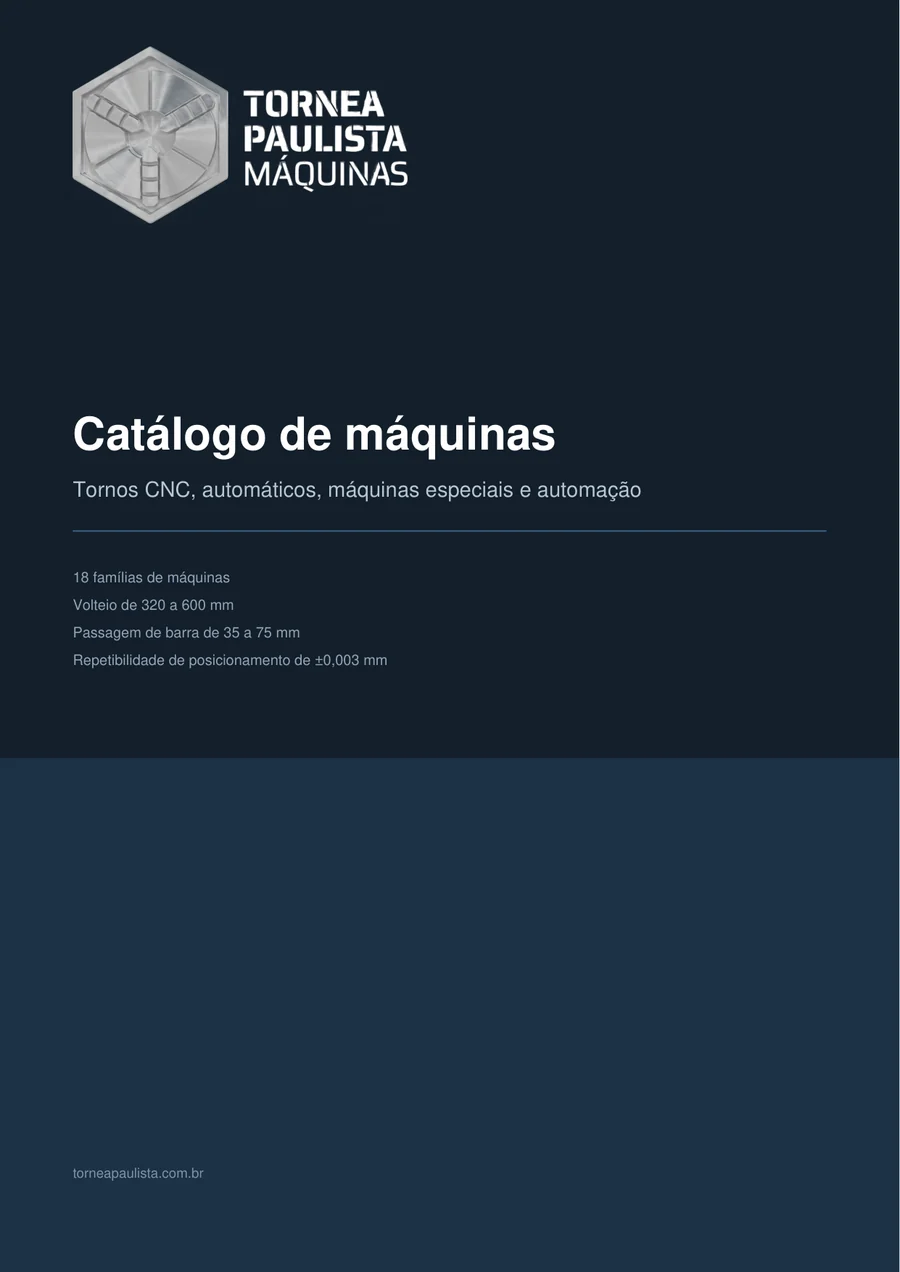 Capa do catálogo de máquinas da Tornea Paulista