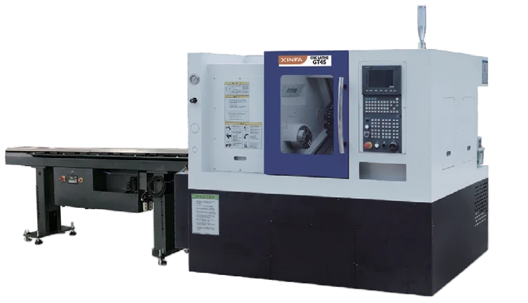 Alimentador automático de barras acoplado a torno CNC