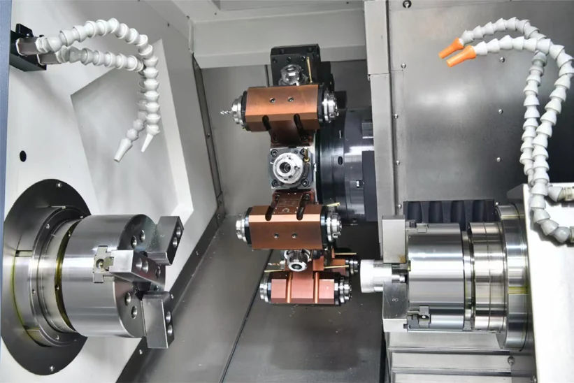 Acoplamento entre spindle principal e sub-spindle