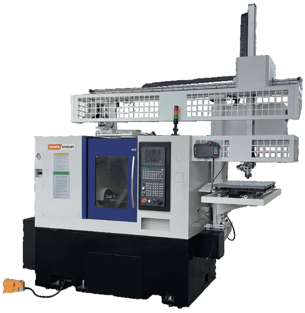 Torno CNC da série GT integrado a um sistema truss de carga e descarga